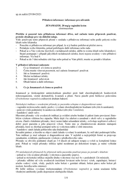 Příbalový leták (SUKL) - Jenamazol 20mg/g vag.crm.20g+apl.