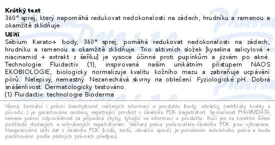 Příbalový leták - BIODERMA Sébium Kerato+ body 150ml