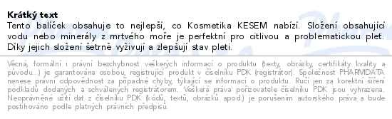 Příbalový leták - KESEM Dárkový balíček "Luxusní pleťová péče" 4 ks
