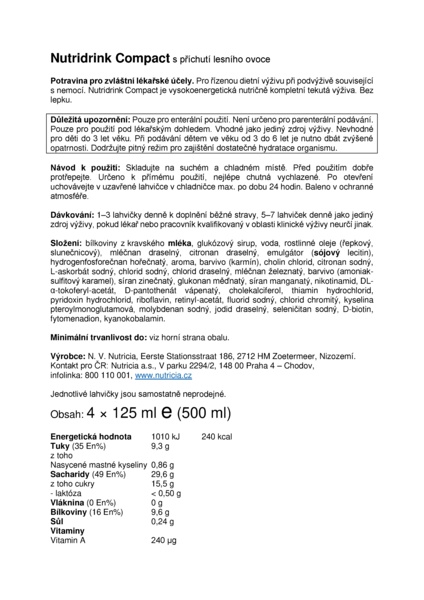 Příbalový leták (SUKL) - Nutridrink Compact s př.lesn.ovoc.por.sol.4x125ml