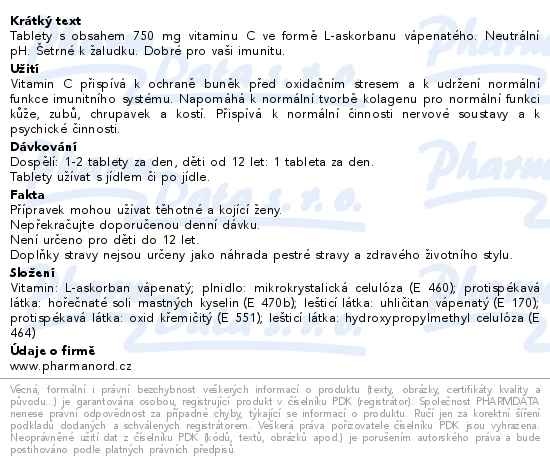 Příbalový leták - Bioaktivní Vitamin C+Kalcium pH neutrální 30 tablet