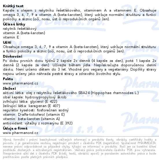 Příbalový leták - Bioaktivní Omega 7 60 kapslí
