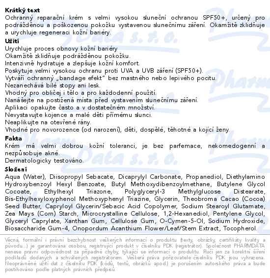 Příbalový leták - ISISPHARMA Cicapro Cream SPF50+ 40ml