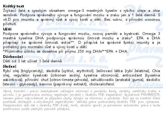 Příbalový leták - Naturevia Omega 3 Smart Kids 30 želé