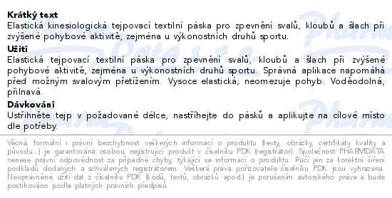 Příbalový leták - FIXAtape Sport Standard tejpovací páska 5cmx5m černá