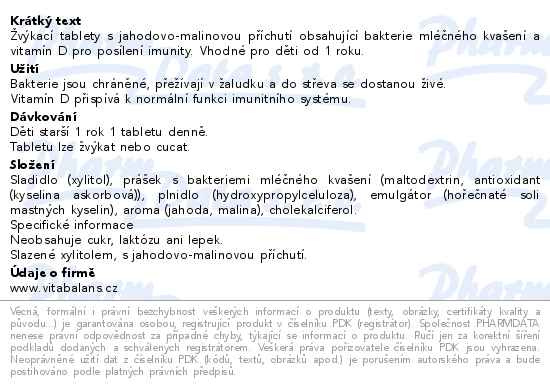 Příbalový leták - Lacto Seven Kids 70 tablet