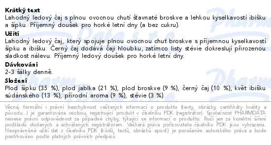Příbalový leták - LEROS Ice Tea broskev 20x2.2g