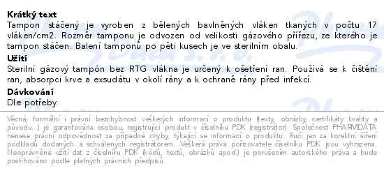 Příbalový leták - LINON S Tampon sterilní stáčený 15/15cm á5ks