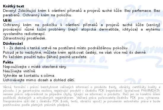 Příbalový leták - DEXERYL Krém 250g