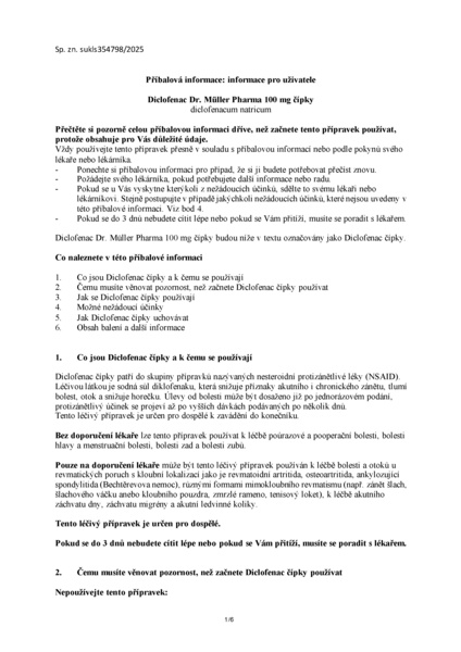 Příbalový leták (SUKL) - Diclofenac Dr.Müller Pharma 100mg sup.12