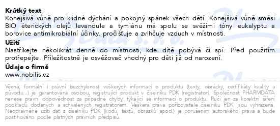 Příbalový leták - Nobilis Tilia Dětský osvěžovač vzduchu Majda 200ml
