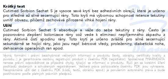 Příbalový leták - Cutimed Sorbion Sachet S 10x10cm 10ks