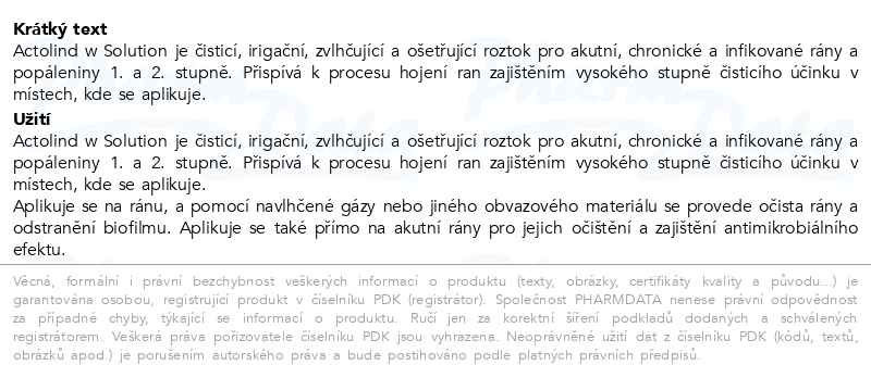 Příbalový leták - Actolind w Solution 50 ml