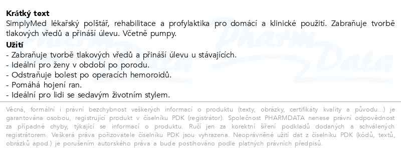 Příbalový leták - SimplyMed lékařský vzduchový polštář 1ks