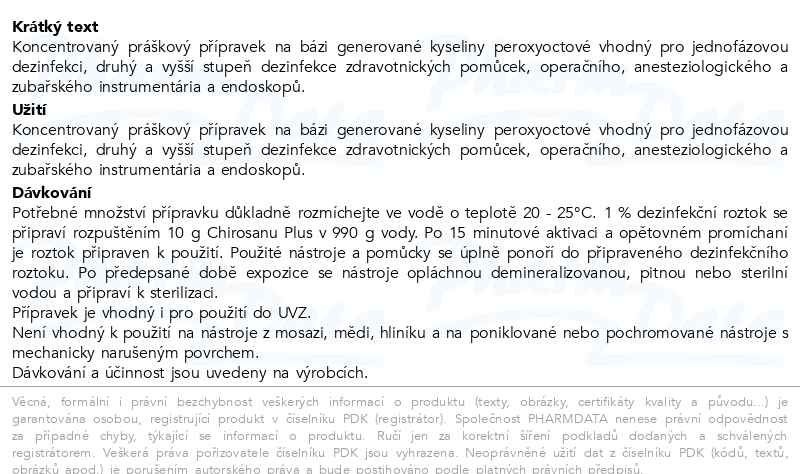Příbalový leták - Chirosan Plus 1.5kg