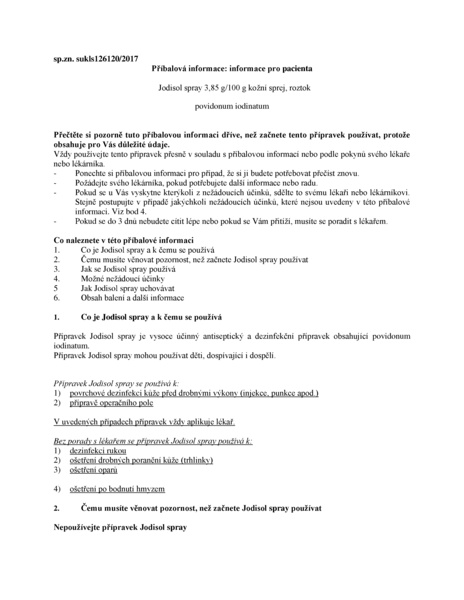 Příbalový leták (SUKL) - Jodisol 13g spray MTP