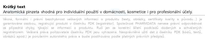 Příbalový leták - Pinzeta anatomická 140mm
