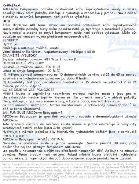 Příbalový leták - BIODERMA ABCDerm Babysquam 40ml