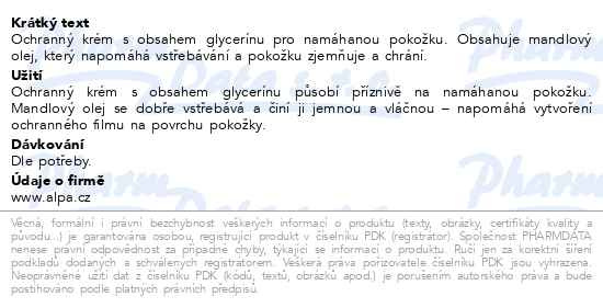 Příbalový leták - Aviril krém na ruce mandlový s glycerínem 100ml