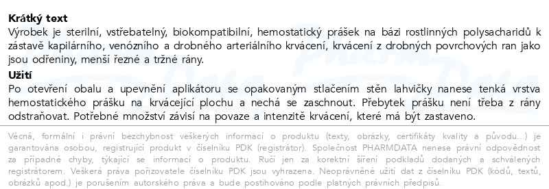 Příbalový leták - Traumacel PULVIS harmonika I 2g