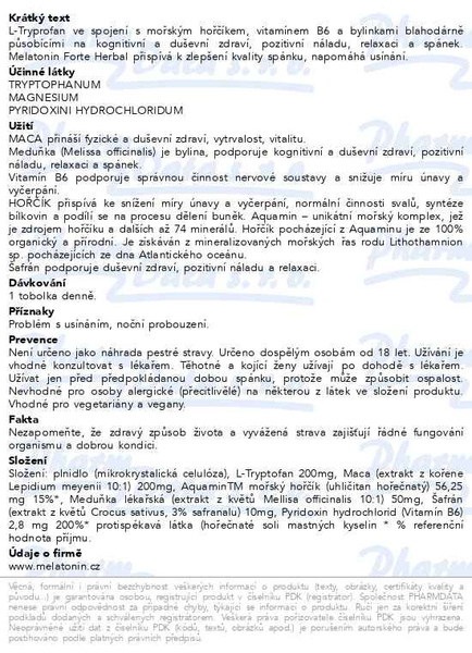 Příbalový leták - L-Tryptofan tob.100+Melatonin Herbal tbl.100