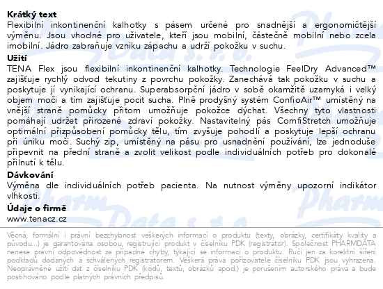 Příbalový leták - TENA Flex Super Large ink.kalh.s pásem 30ks