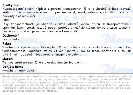 Příbalový leták - Náplast Omnifilm porézní fólie 1.25cmx5m 1ks