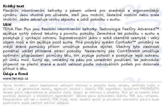Příbalový leták - TENA Flex Plus Medium ink.kalh.s pásem 30ks