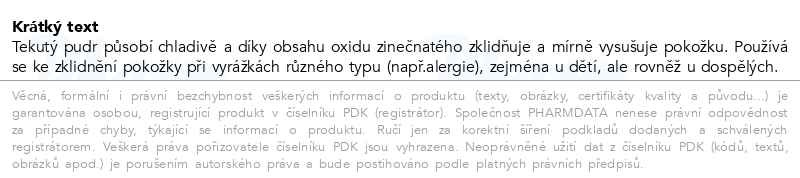 Příbalový leták - Tekutý pudr 100g (GLO)