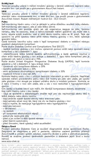Příbalový leták - Accu-Chek Instant diagnostické proužky 50ks