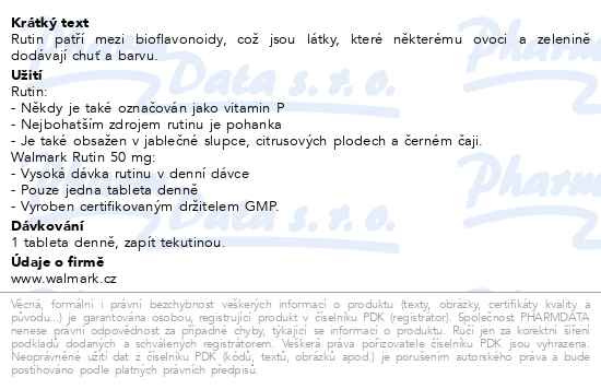 Příbalový leták - Walmark Rutin 50mg tbl.90