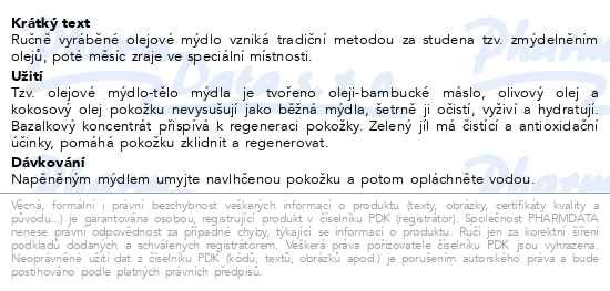 Příbalový leták - LEROS pečující mýdlo bazalka & verbena 90g