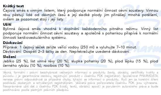 Příbalový leták - LEROS Čaj na žíly 20x2g