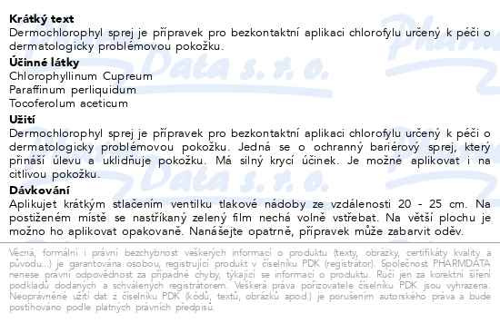 Příbalový leták - Dermochlorophyl sprej 50ml Dr.Müller