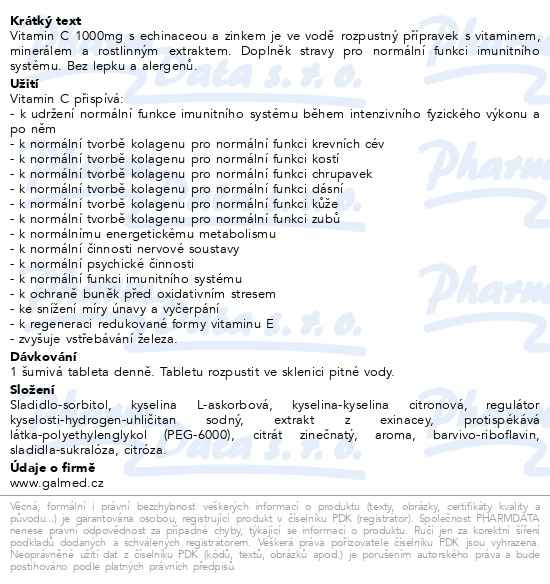 Příbalový leták - Vitamin C 1000mg echinacea eff.tbl.20 Galmed