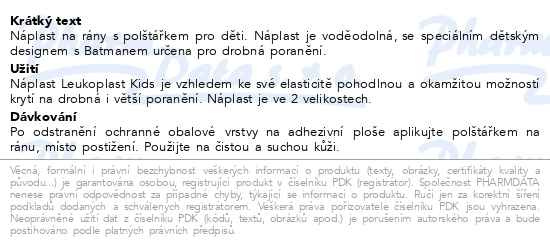 Příbalový leták - Leukoplast Kids HERO náplast 2 velikosti 12ks