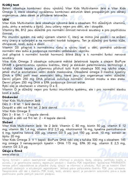 Příbalový leták - Vitar Kids Omega cps.60+Multivit.želé 50ks+dárek
