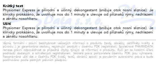Příbalový leták - Physiomer Express 20ml