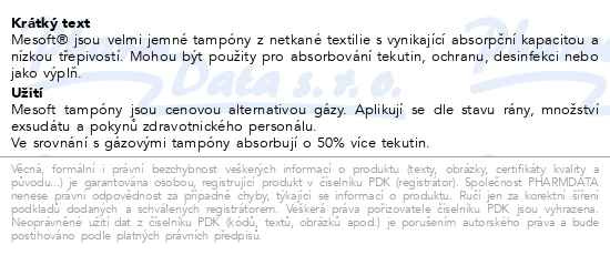 Příbalový leták - Komprese Mesoft sterilní 10x20cm 24x5ks