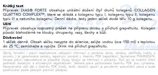 Příbalový leták - DIAS FORTE grapefruit sáčky 30x11.3g
