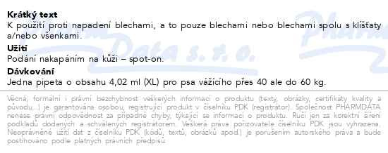 Příbalový leták - Frontline Combo Spot on Dog 40-60kg pipet.3x4.02ml