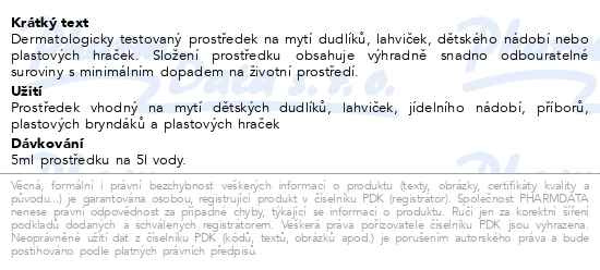 Příbalový leták - FeelEco Na dudlíky a lahvičky 500 ml