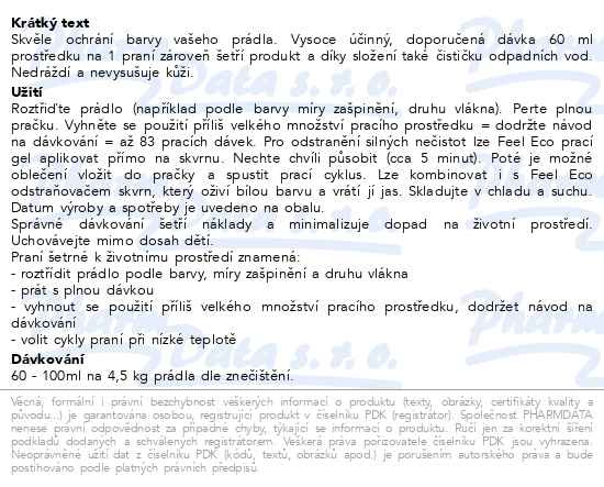 Příbalový leták - FeelEco Prací gel Color 5l