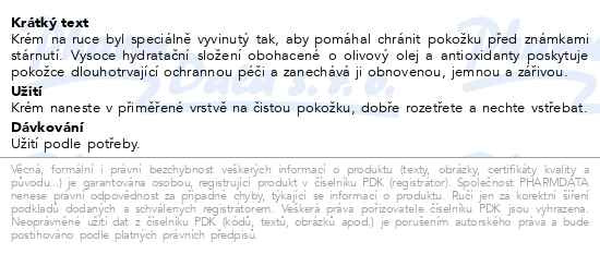 Příbalový leták - INDULONA Olivová krém na ruce 75ml