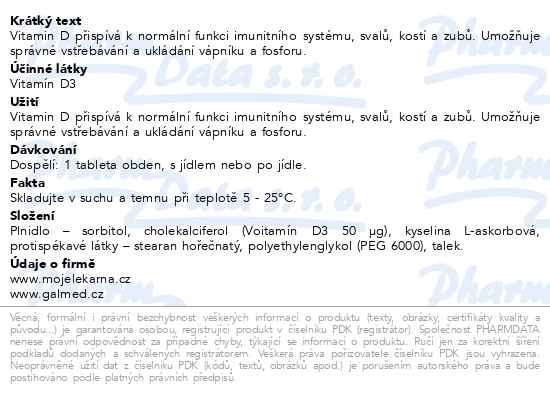 Příbalový leták - Vitamín D 2000 IU tbl.60+20 Moje lékárna