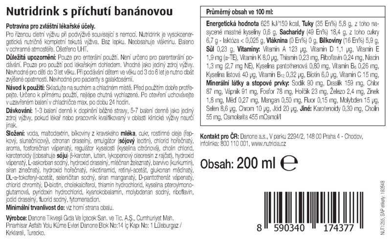 Příbalový leták (SUKL) - Nutridrink s příchutí banánovou por.sol.1x200ml