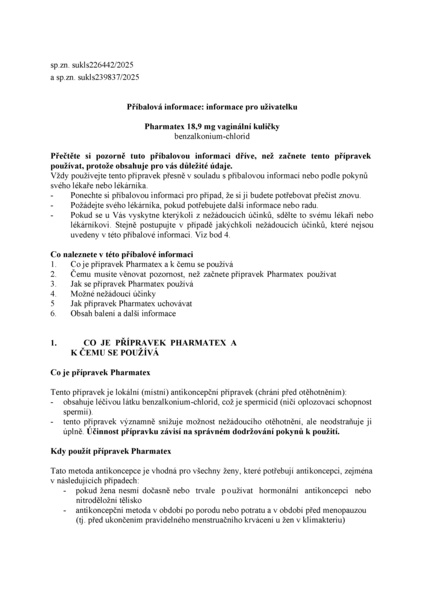 Příbalový leták (SUKL) - Pharmatex vaginální globule 18.9mg vag.gbl.10