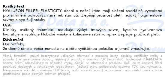 Příbalový leták - Eucerin HYALURON-FILLER+ELASTICITY Vánoce 2024
