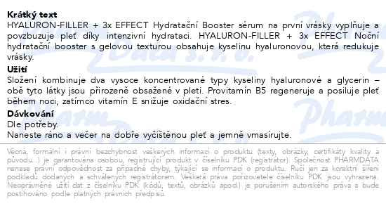 Příbalový leták - Eucerin HYALURON-FILLER 3xEFFECT Booster Vánoce 2024