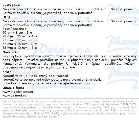 Příbalový leták - Moje lékárna Náplast rodinný mix 24ks